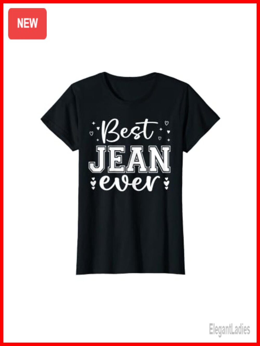 Jean Name T-Shirt V-Neck Novelty Graphic Tee Classic Fit Women's